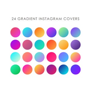 24 Gradient Instagram Highlight Cover | Highlight Cover | Social Media | Instagram | Highlights Cover | Instagram Icons | Social Media Icons