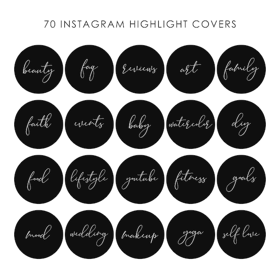 Black Instagram Story Highlight Icons Instagram Story | Etsy