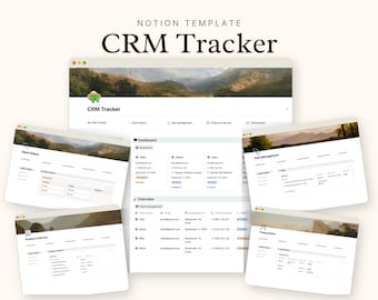 Plantilla de Notion para CRM Tracker / Gestor de relaciones con el cliente / Canal de ventas, seguimiento de clientes potenciales, base de datos de clientes, CRM para pequeñas empresas