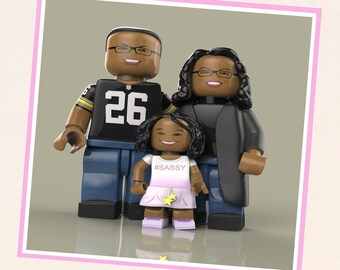 Custom portrait for Family. Personalized Portrait illustration.Family art. Vanentines Gift idea. Cartoon Couple portrait. Unique Family gift