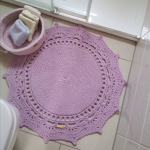 Carpet living room, round cotton carpet crocheted, in Scandinavian style, baby room decoration, small bathroom, gift idea, children&#39;s room decoration