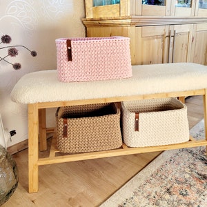 Crocheted basket, changing table organizer - shelf basket - baby room decoration - children's storage basket - toy storage - gift for birth