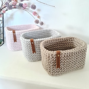 Gehaakte vierkante mand, opbergmand, gehaakte mand voor kinderkamerdecoratie, opbergmanden, cadeau-idee, kerstcadeau, badkameropberger