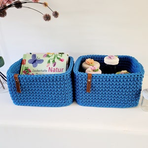 Mand gehaakt vierkant, Untensilo, kinderkamerdecoratie, mandopslag, cadeau-idee, kerstcadeau, badkameropslag