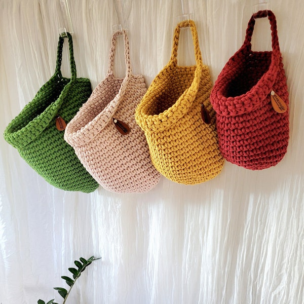 Panier suspendu au crochet, panier de rangement décoration murale, panier suspendu sac suspendu cuisine, organisateur chambre d'enfant, rangement jouets, idée cadeau