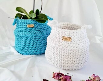 crocheted basket, utensilo, storage basket, children's basket, toy basket, children's room decoration, baby shower gift, baby room, storage