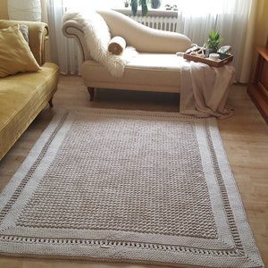 Square carpet for living room, children&#39;s room decoration, cotton carpet, in Scandinavian style, carpet handmade and sustainable, gift