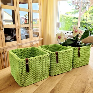 Vierkante opbergmand als plankmand / badkamerorganizer / cadeau-mand / kinderopbergdoos / rechthoekige mand / aankleedkussenorganizer