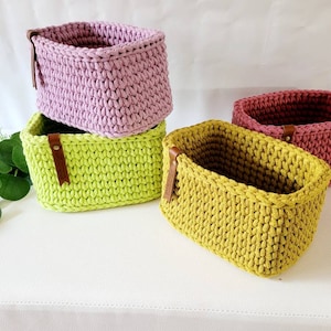 Gehaakte vierkante mand, bodem silo, kinderkamer decoratie, mand opbergruimte, cadeau idee, kerstcadeau, badkamer opbergruimte