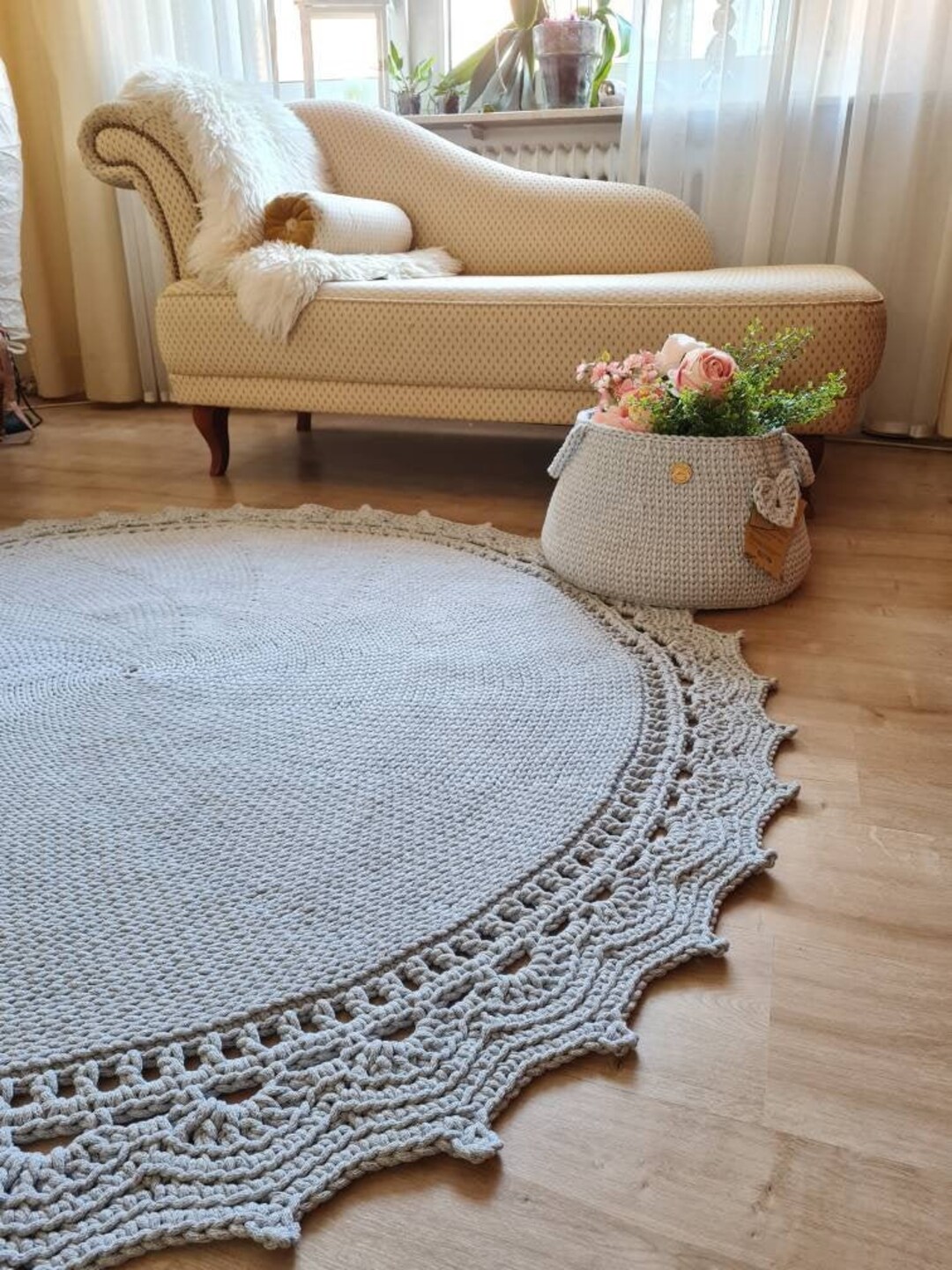 Round Rug, Crocheted Rug, Nursery Decor, Crocheted Rugs, in ...