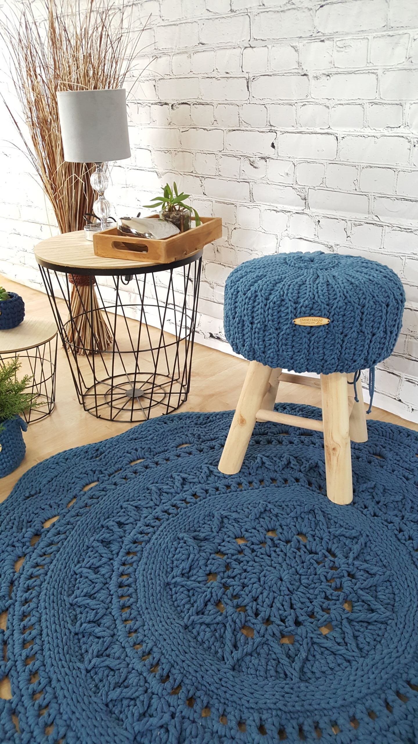 Tapis rond crocheté salle à manger tapis neutre tapis | Etsy