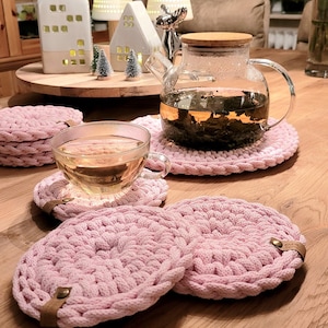 Coasters for glasses – Round placemats & Christmas gift ideas – Round placemat in boho style – Christmas decoration for the table