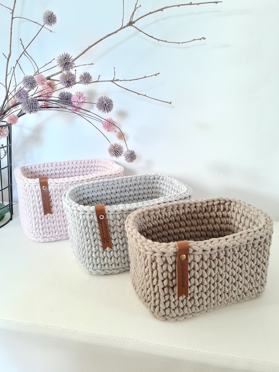 Korb gehkelt eckig, Aufbewahrungskorb, Hkelkorb Kinderzimmer deko, Krbe  Aufbewahrung, Geschenkidee, Weihnachtsgeschenk, Bad Aufbewahrung - Etsy  sterreich