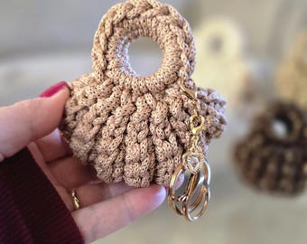 Dije de bolso de ganchillo | Dije de bolso con llavero | Accesorio con estilo