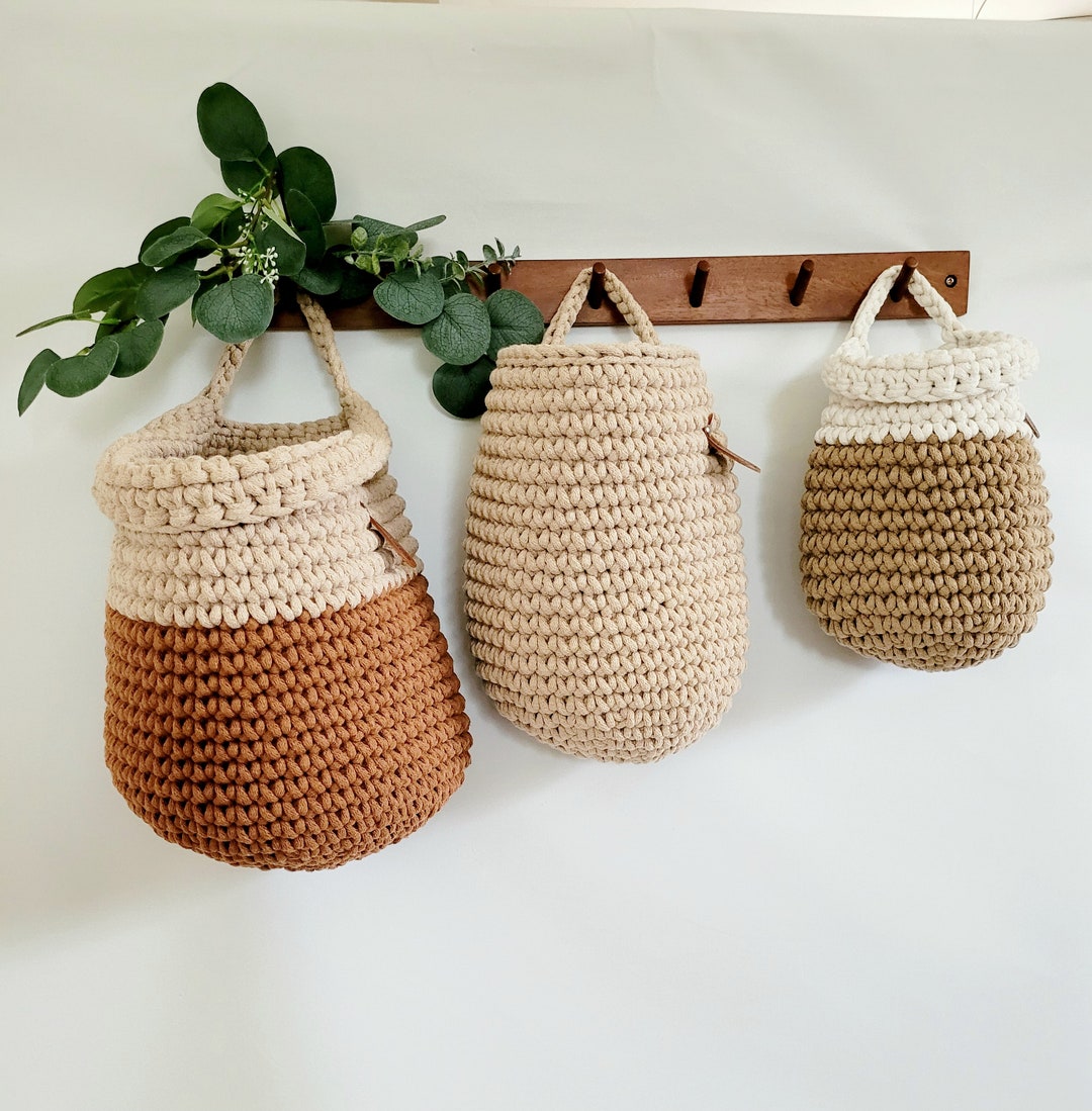 EHJRE Hängekorb Nachttisch - Aufbewahrungskorb Metall Rosa Für Bettzubehör