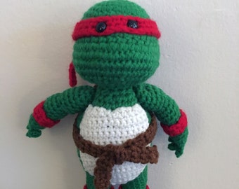 Crochet ninja turtle amigurumi doll