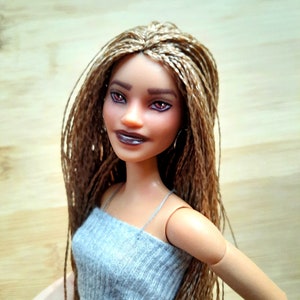 Ooak long blond braids made to move doll