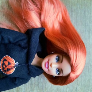 Ooak made to move Halloween Orange hair doll.