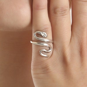925 Sterling Silver Snake Ring – Intricate Boho Style Serpent Design