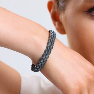 BRAIDED MEN BRACELET-Handmade Weaved Bracelet-Personalised Jewelry-Silver Bead Anniversary Bracelet-For Husband-Gift for Father