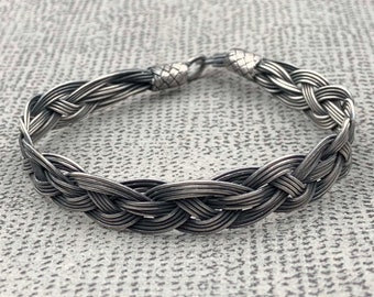 MENS WELDED BRACELET, Woven Wire Bracelet, Silver Unique Chain Bracelet In Boho & Hippie Style, Teenagers Fashion Wear, Sentimental Gift