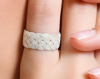 Handcrafted Sterling Silver Weave Ring - Classic Braided Design