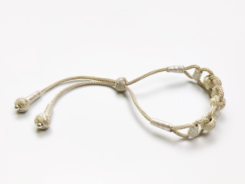 Handcrafted Silver Braided Bracelet Unique and Stylish Statement Piece for Your Special Day image 4