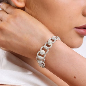 Handcrafted Silver Braided Bracelet Unique and Stylish Statement Piece for Your Special Day image 1