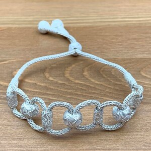 Handcrafted Silver Braided Bracelet Unique and Stylish Statement Piece for Your Special Day image 5