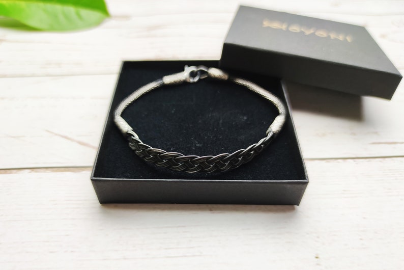 Sterling Silver BRAIDED BRACELET Chain Handmade Bracelet Silver Chain Bracelet Gift for Mom