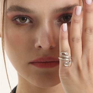 Boho Style Silver Snake Ring – 925 Sterling Silver – Women's Jewelry