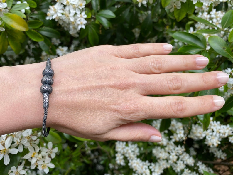 LOVE BRAIDED BRACELET, Silver Handmade Bracelet, Unique Design Bracelet, Silver Mens Bracelet, Dainty Charming Bracelet for him image 5