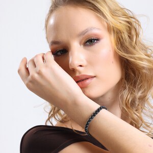SILVER BOHO BRACELET, Macrame Bracelet, Silver Bracelet 925, Mens Silver Bracelet, Handmade Bracelet, Weaved Bracelet, Gift Able Jewelry image 2