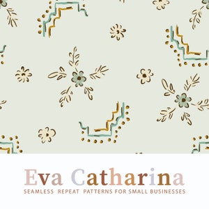 spring summer flowers bohemian vintage seamless repeat pattern file ,  seamless pattern for fabric, commercial license pattern