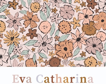 Bohemian Floral Seamless Pattern: Soft Fabric Design (JPEG)