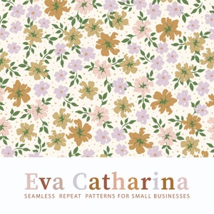 spring summer flowers bohemian vintage seamless repeat pattern file ,  seamless pattern for fabric, commercial license pattern