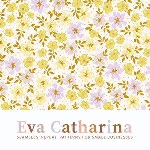 spring summer flowers bohemian vintage seamless repeat pattern file ,  seamless pattern for fabric, commercial license pattern