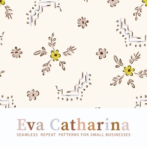 spring summer flowers bohemian vintage seamless repeat pattern file ,  seamless pattern for fabric, commercial license pattern