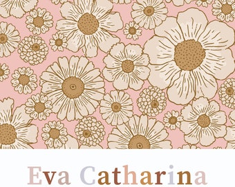 Fichier de motif floral vintage boho d'été, motif transparent pour le tissu, motif sous licence commerciale