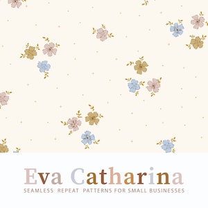 spring summer flowers bohemian vintage seamless repeat pattern file ,  seamless pattern for fabric, commercial license pattern