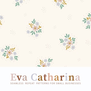 spring summer flowers bohemian vintage seamless repeat pattern file ,  seamless pattern for fabric, commercial license pattern