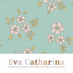 spring summer flowers bohemian vintage seamless repeat pattern file ,  seamless pattern for fabric, commercial license pattern