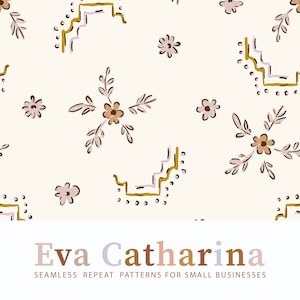 spring summer flowers bohemian vintage seamless repeat pattern file ,  seamless pattern for fabric, commercial license pattern