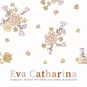 Bohemian Floral Seamless Pattern: Vintage Fabric Design (JPEG)