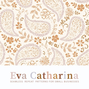 primavera verano paisley flores boho vintage archivo de patrón de repetición sin costuras, patrón sin costuras para tela, patrón de licencia comercial