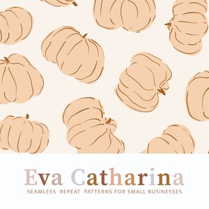 May include: A seamless pattern featuring a repeating design of light brown pumpkins on a white background. The pattern is perfect for fall-themed crafts and projects.