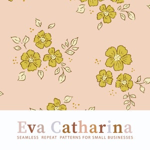 spring summer flowers bohemian vintage seamless repeat pattern file ,  seamless pattern for fabric, commercial license pattern