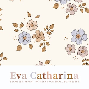 spring summer flowers bohemian vintage seamless repeat pattern file ,  seamless pattern for fabric, commercial license pattern