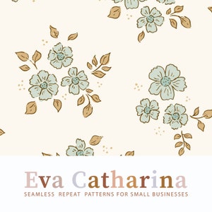 spring summer flowers bohemian vintage seamless repeat pattern file ,  seamless pattern for fabric, commercial license pattern