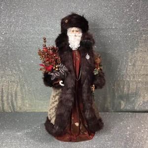 Christmas Santa figure, Old World Victorian Santa, Santa Claus Figure, Santa Figure, OAK, Handmade